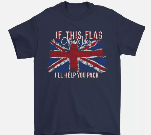 MEGA If This Flag Offends You Union Jack Britain Mens T-Shirt 100% Cotton