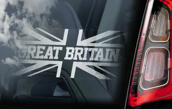 MEGA Great Britain - Car Window Sticker - INSIDE - Reverse Printed