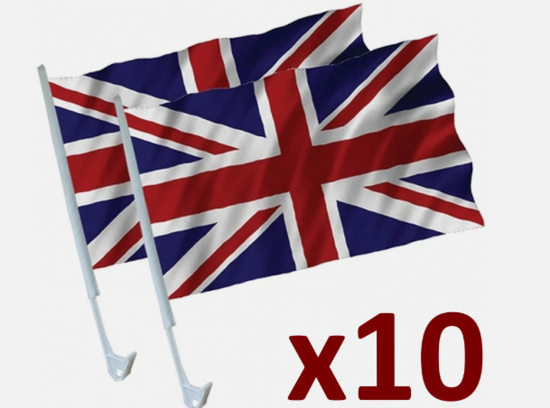 MEGA 10x Union Jack Flag Car Window