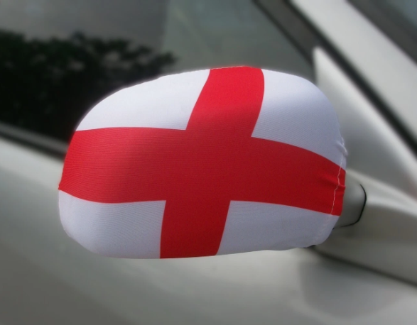 Pair of England Flag Car Wing Mirror Covers St George's Cross Vehicle Decoration