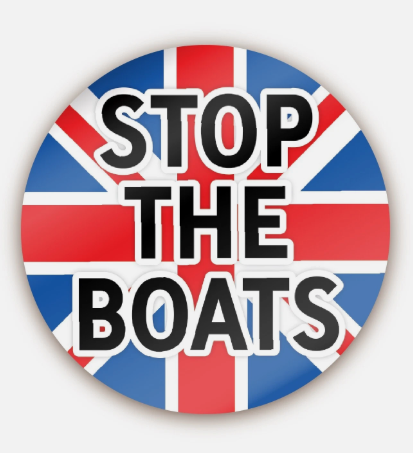 MEGA STOP THE BOATS 144 Stickers 30mm