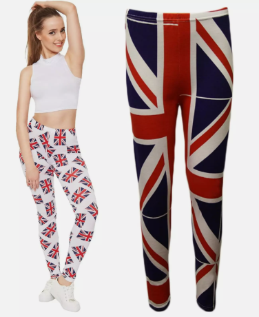 Women's Union Jack England British UK Flag Print Stretch Pants Ladies Leggings