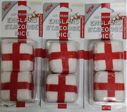 3 x Diferent Fragrance England Football St George Car Air Freshener Dice