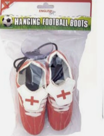 ENGLAND HANGING FOOTBALL BOOTS FOR YOUR CAR