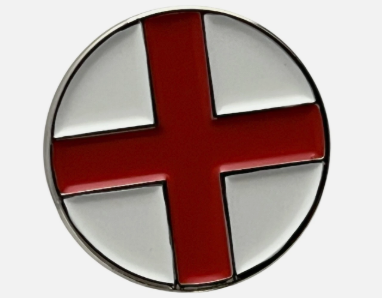 England St George Round Enamel & Metal Lapel Pin Badge