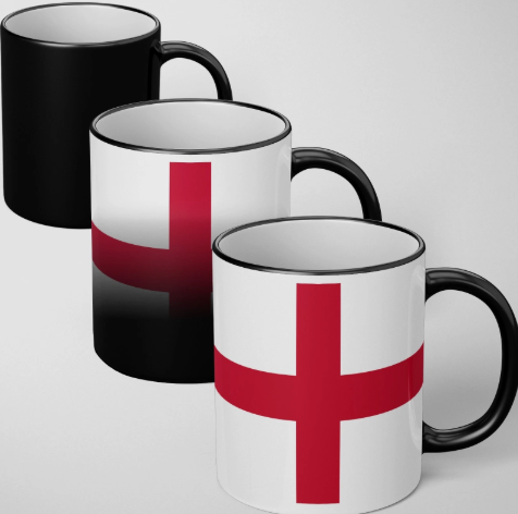 England Flag St George's Cross Heat Sensitive Magic Colour Changing