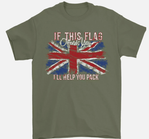 MEGA If This Flag Offends You Union Jack Britain Mens T-Shirt 100% Cotton