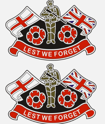 2 POPPY STICKERS WITH ENGLAND FLAG AND UNION JACK - for cars, laptops, tablets.