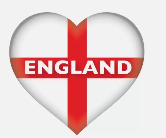 2 x ENGLAND HEART ENGLISH Flag, car, van decal sticker