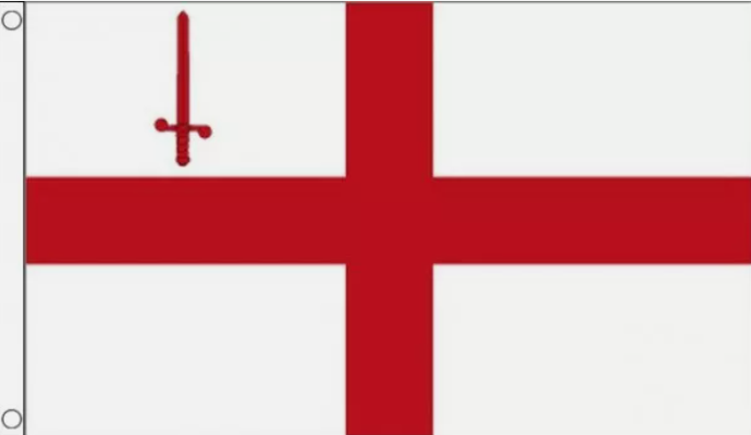 CITY of LONDON FLAG 5' x 3' Capital of England English St George Cross