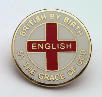 ENGLISH BY THE GRACE OF GOD" ENGLAND ENAMEL LAPEL BADGE