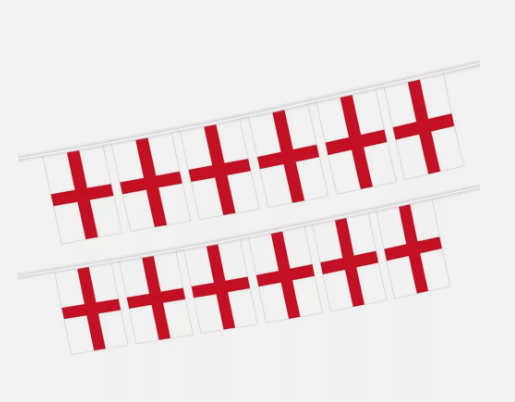 Double Sided Fabric St George Cross Bunting Flag 5m (16ft) England Football