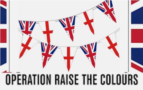 England & Union Jack GB UK ALTERNATED Bunting 1 PACK 20 x 12x9 XL Flags