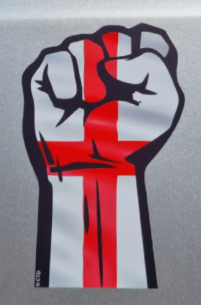 England English Flag Solidarity Fist Vinyl Sticker Decal For Car Van 100x62mm
