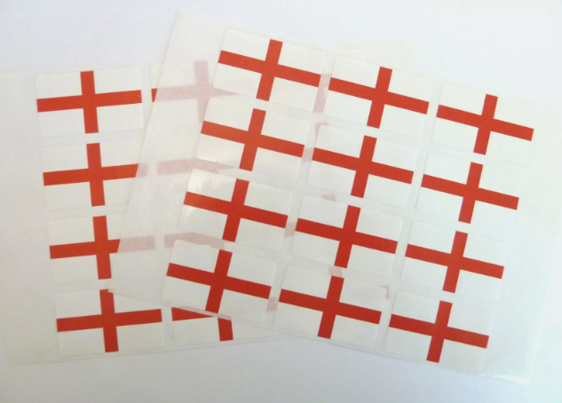 England Flag Stickers English St George Cross Labels