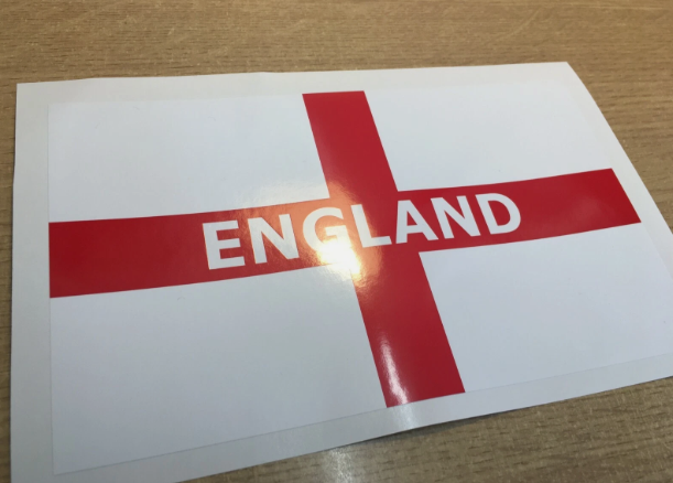 England Flag Sticker St George Cross Car Vinyl Decals, Large 200mm x 120mm.