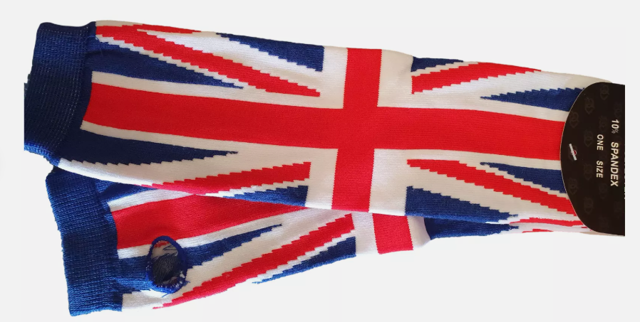 Unisex Union Jack Flag Patriotic Fingerless Thumb Long Arm Length Gloves