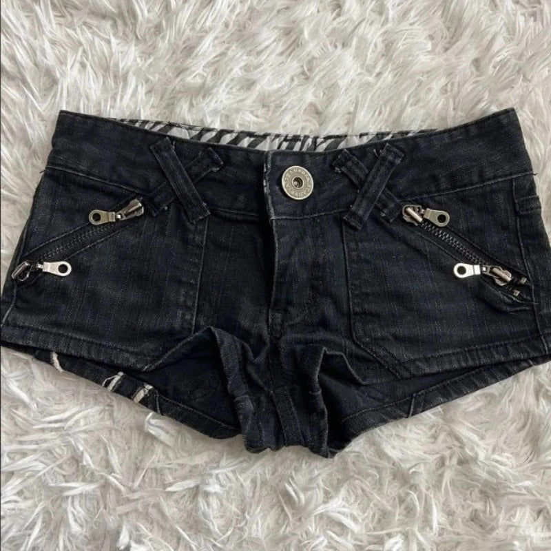 Union jack slim denim shorts