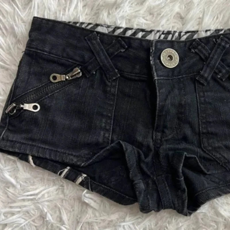 Union jack slim denim shorts