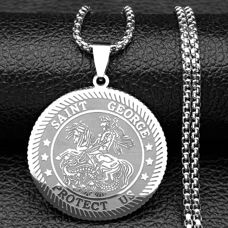 MEGA SAINT GEORGE Protect Us Necklace