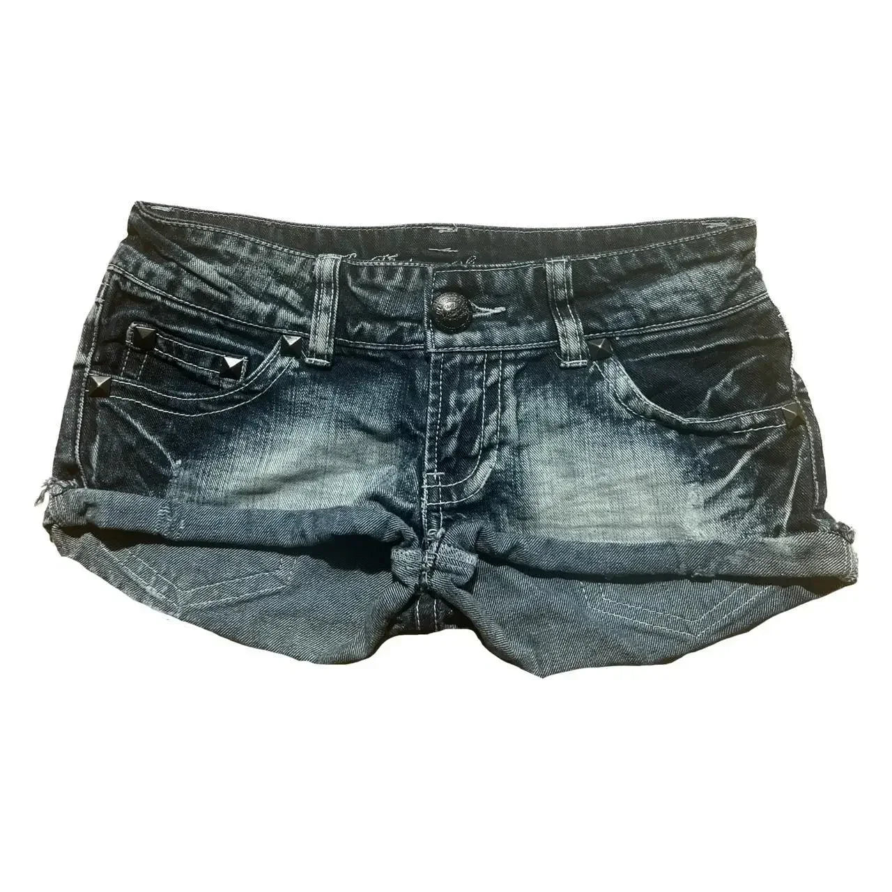Union jack slim denim shorts