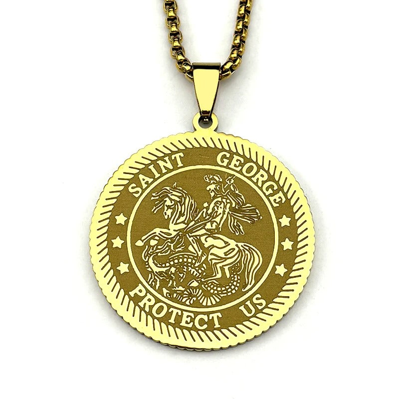 MEGA SAINT GEORGE Protect Us Necklace