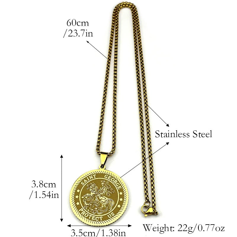 MEGA SAINT GEORGE Protect Us Necklace