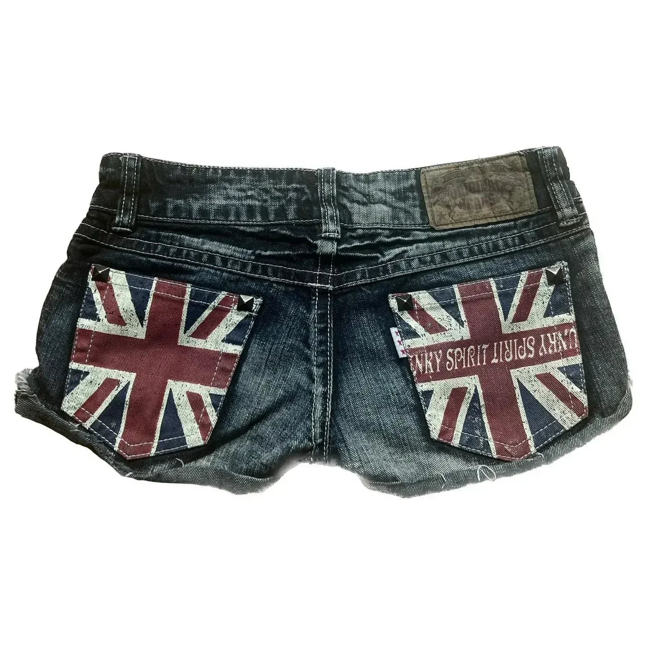 Union jack slim denim shorts