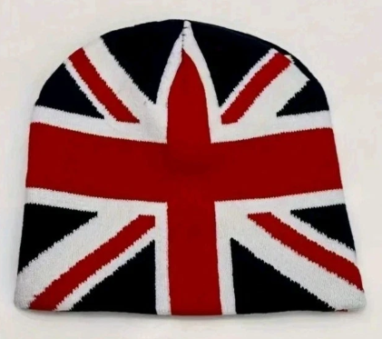 British Flag Beanie Hat. One Size. Unisex. Lightweight