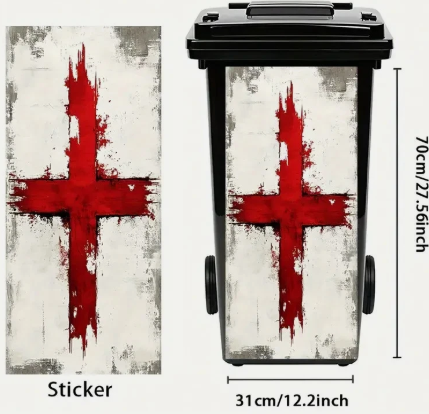 Wheelie Bin Sticker England Flag St George's