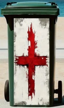 Wheelie Bin Sticker England Flag St George's