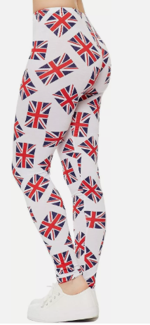 Women's Union Jack England British UK Flag Print Stretch Pants Ladies Leggings